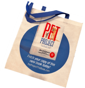A bag with the cover of pet project.